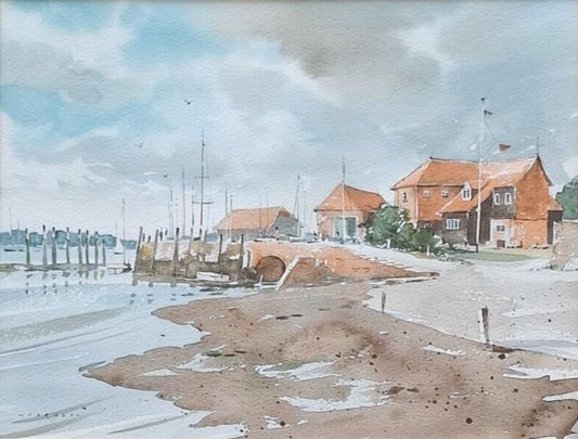 Bosham original painting Signed Yacht Club Watercolour Forsey Vintage 9x12