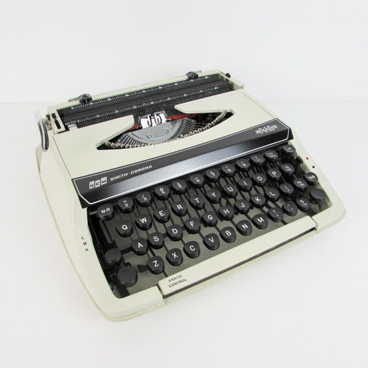 Vintage working typewriter 1960s Smith Corona XL White Retro Portable Machine